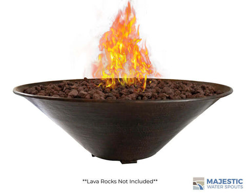 Solana <br> 31" Round Fire Bowl - Hammered Copper