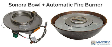 Round Fire Bowl with Electronic Ignition Module