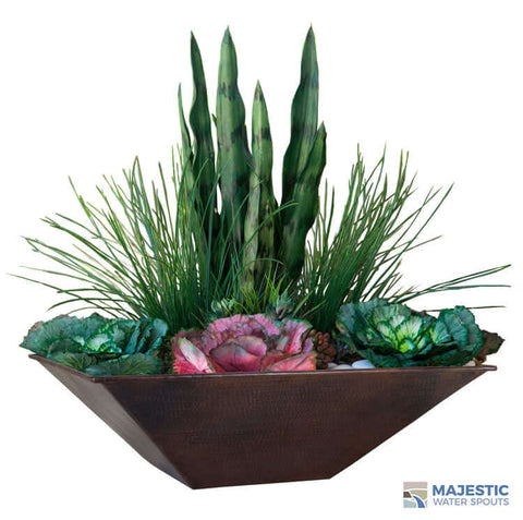 Square Copper Planter Bowl for Outdoor Landscaping Backyard