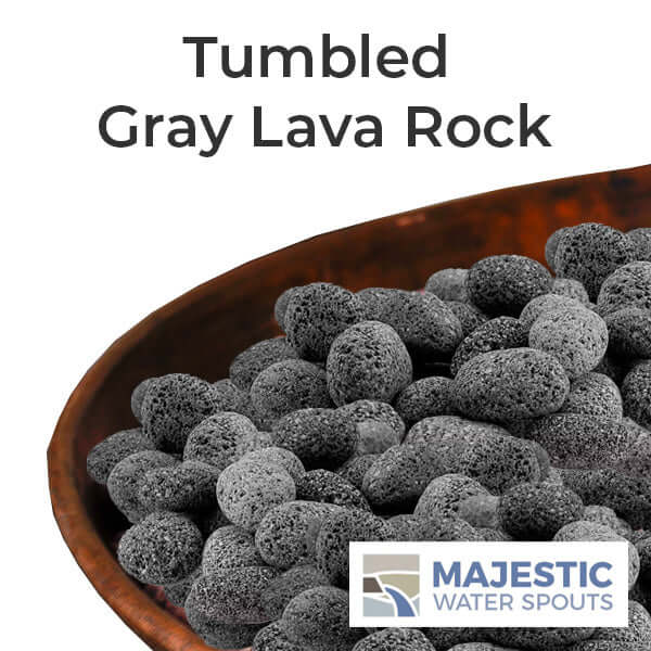Tumbled Round Gray Lava Rock for Fire Bowls