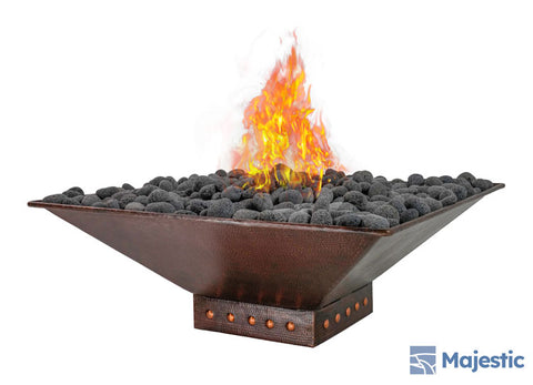 Valiente <br> 42" Square Gas Fire Pit - Hammered Copper