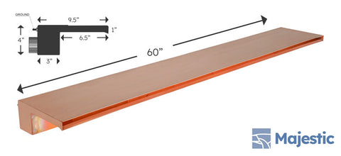 Zanardi <br> 60" Closed Top Waterfall Spillway - Copper