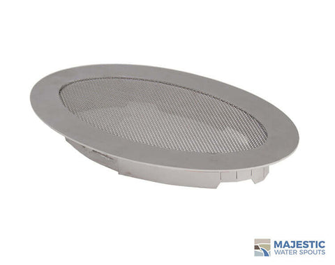SS 10" x 6" Oval Fountain Splash Guard - Stainless Steel