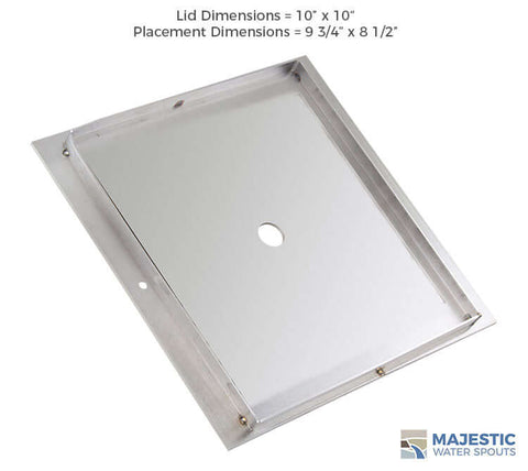 Russo <br> 10" Square Skimmer Lid - Stainless Steel