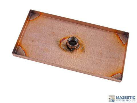 Angular Water Feature Scupper for Fountain Wall - Copper