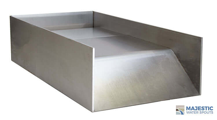 Stainless Steel Block Open Top Spillway for Pool and spa water feature by Majestic Water Spouts