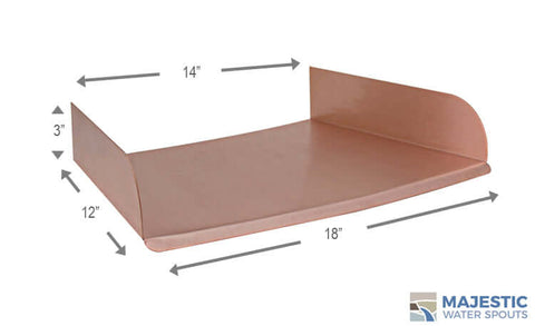 Lombardi <br> 18" Curved Spa/Fountain Spillway - Copper
