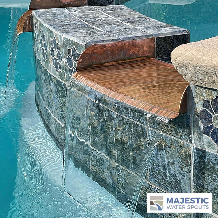 Lombardi <br> 24" Curved Spa/Fountain Spillway - Copper
