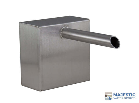 Stainless Steel Keegan 1 inch Boxed Cannon Water Scupper for pool fountain water feature by majestic water spouts