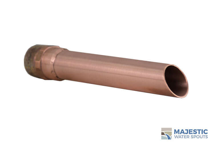 Copper Keegan 1 inch round tube water spout for pool fountain water feature by Majestic Water Spouts