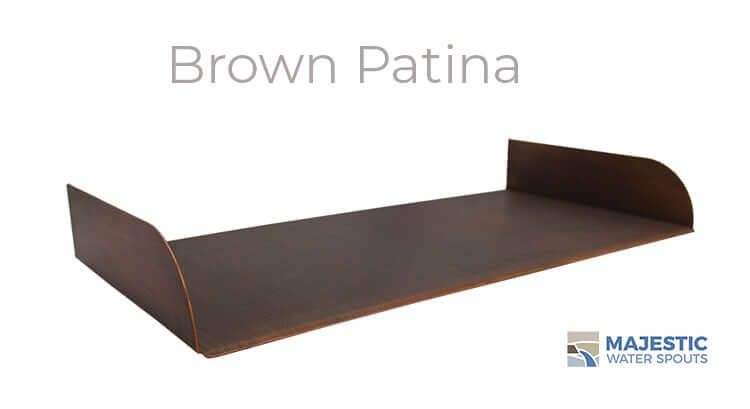 24 inch copper spa to pool spillway in brown by Majestic Water Spouts 