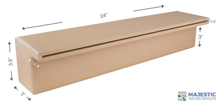 Tomaso<br> 24" Smooth Water Spillway - Tan