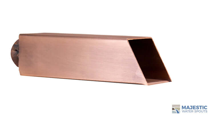 Ericsson <br> 2" Square Water Spout - Brushed Copper