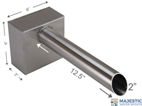 Keegan <br> 2" Boxed Cannon Scupper - Stainless Steel