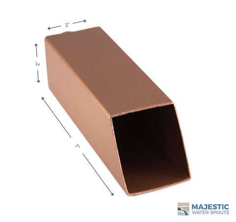 2 Inch Copper Square Water spout by Majestic Water Spouts