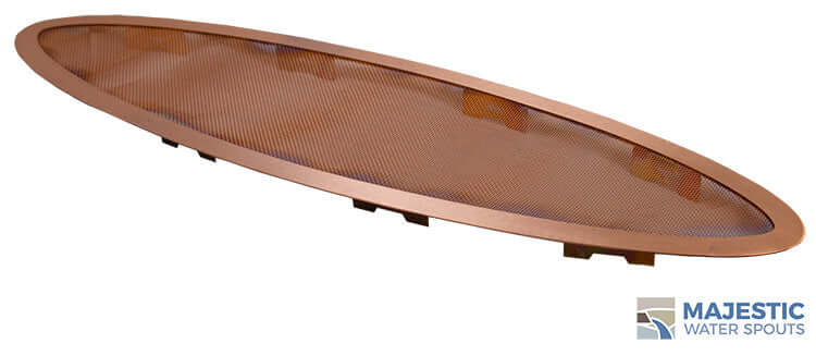 36" x 10" Oval Fountain Splash Reduction Guard Screen - Copper
