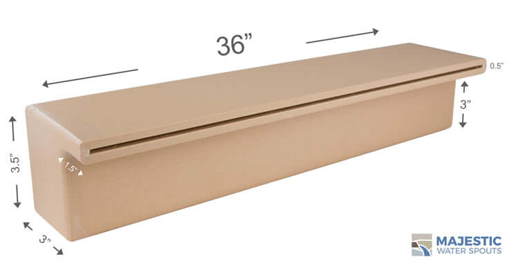 Tomaso <br>36" Smooth Water Spillway - Tan