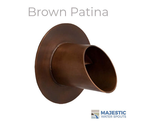 3 inch Waverly round water water spout in copper with brown patina 