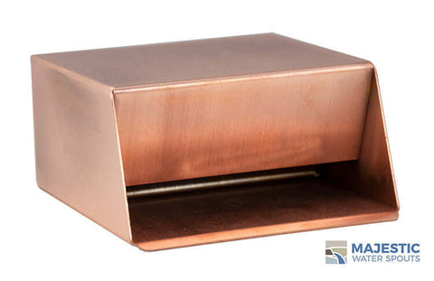 Copper Hamilton 6 in in wall water scupper for pool spa and fountain by majestic water spouts