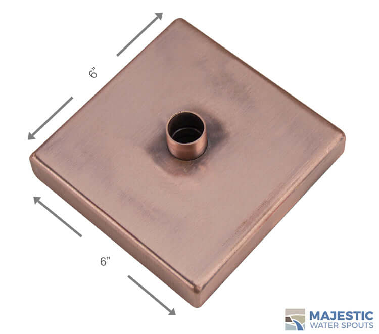 Majestic Water Spouts Copper Square Emitter - Large