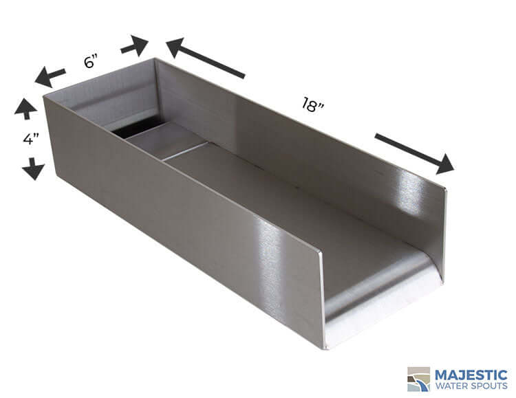 Square Wall Pool Scupper in Stainless Steel - 6"
