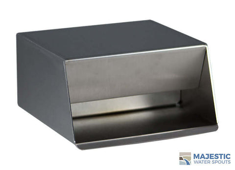 Stainless Steel Hamilton 6 in in-wall water scupper for waterfall and pool water feature by majestic water spouts