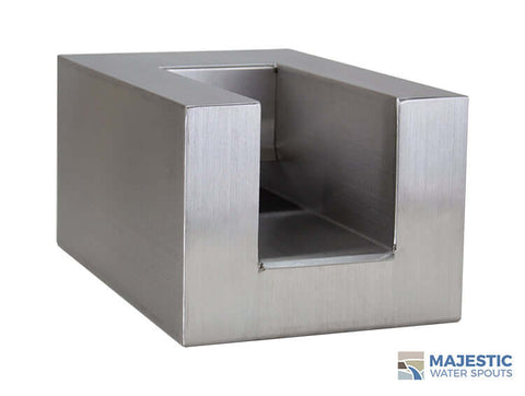 Cayman <br> 8" U-Style Pool/Fountain Scupper - Stainless Steel