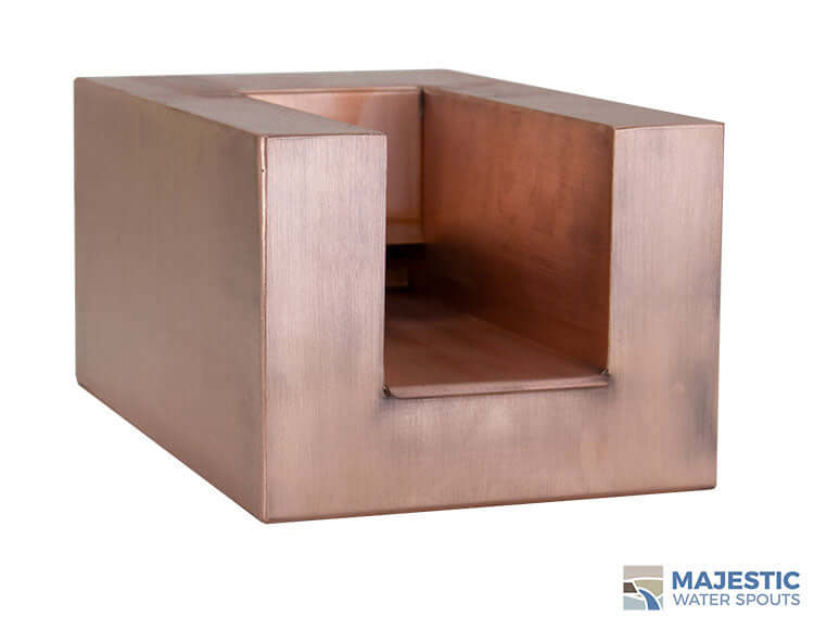 Copper Cayman 8" U Style Pool and Fountain water scupper by Majestic Water Spouts