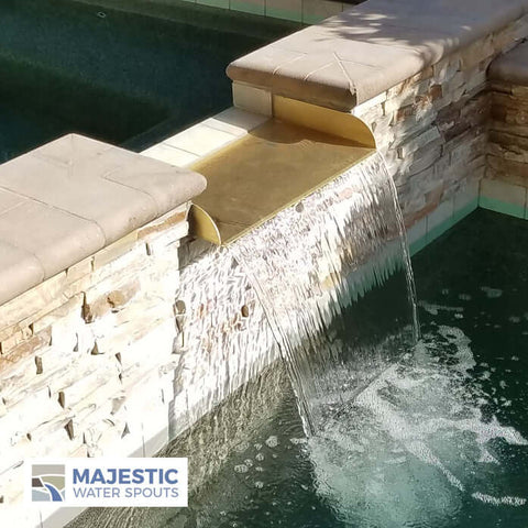 Lombardi <br> 18" Spa-to-Pool/Fountain Spillway - Brass
