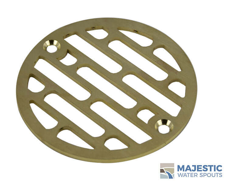 https://majesticwaterspouts.com/cdn/shop/products/Designer_Brushed_Brass_Shower_Drain_Cover_34_Front_Galleria_Small_logo.jpg?v=1643293735