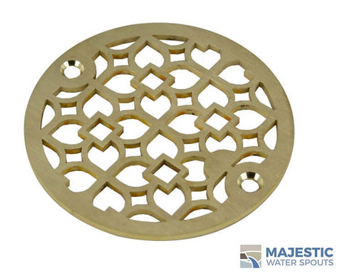 Louvre <br> 4" Shower Drain Cover - Brushed Brass
