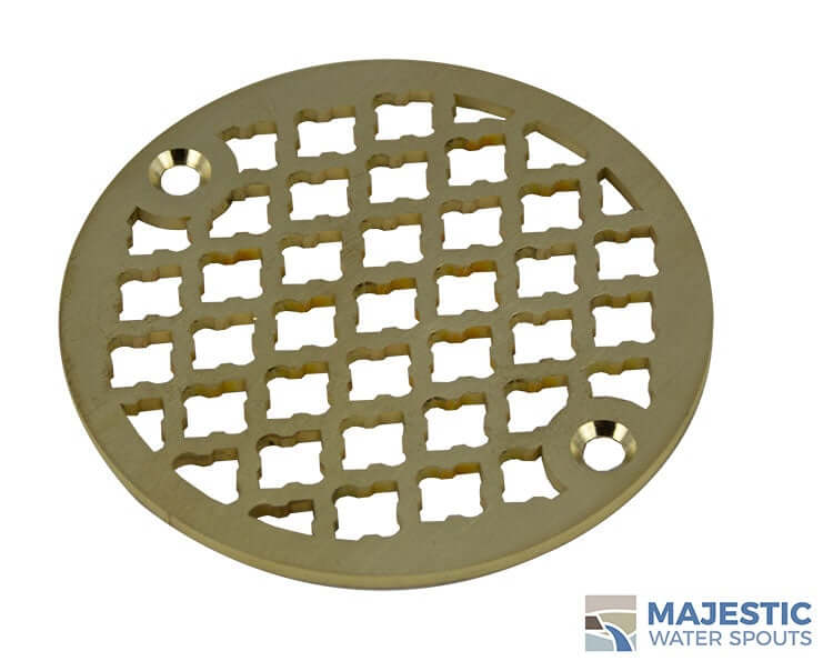 Monet <br> 4" Round Drain Cover - Brushed Brass
