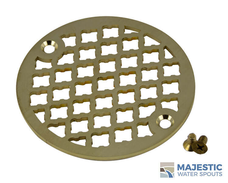 Monet <br> 4" Round Drain Cover - Brushed Brass
