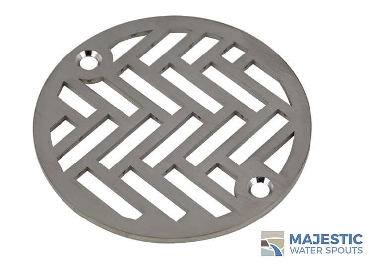Jacque 4 Round Drain Cover - Brushed Stainless
