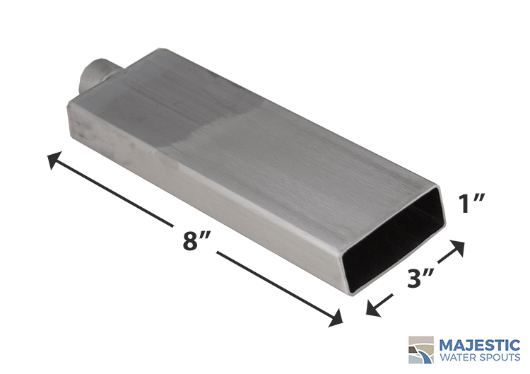 Stainless Steel 1" x 3" Rectangular Water Spout for pool spa and fountain