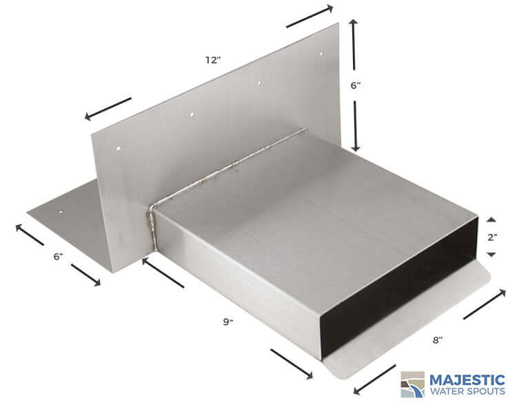 SS 8 inch Rectangular Roof Drainage Scupper