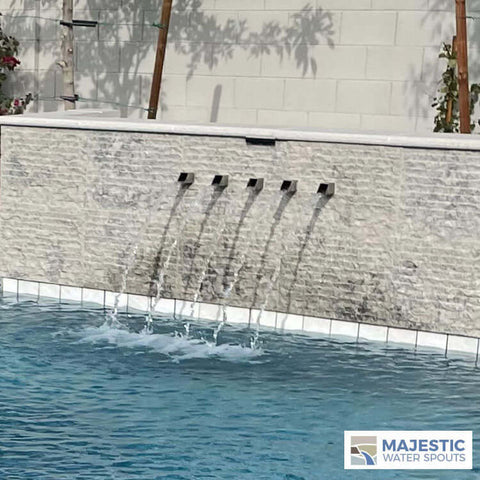 Majestic Water Spouts - Copper 2" Spouts in Pool Fountain