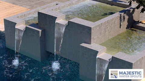 Lombardi <br> 18" Spa-to-Pool/Fountain Spillway - Brass
