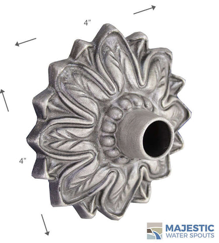 Pewter Decorative Water Fountain Emitter, Floral Fountain emitter