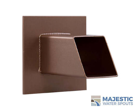 Copper Style 2 in Square Water Spout for waterfall fountain and pool by Majestic Water Spouts