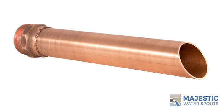 Copper Keegan 1.5 inch Round Tube Water Spout for water fountain in pool water feature by Majestic Water Spouts