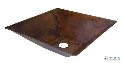 Mesa Square 31" Hammered Copper Planter Bowl from Top