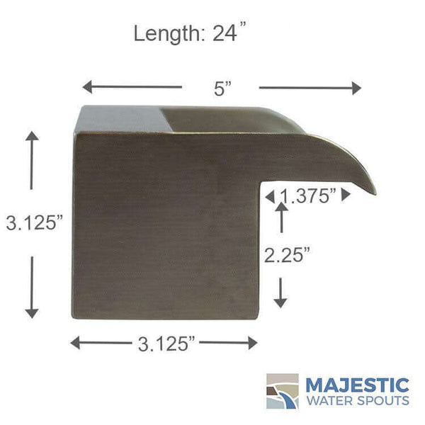 Nakano 24” Waterfall Spillway Scupper - 316 Stainless (Recommended)