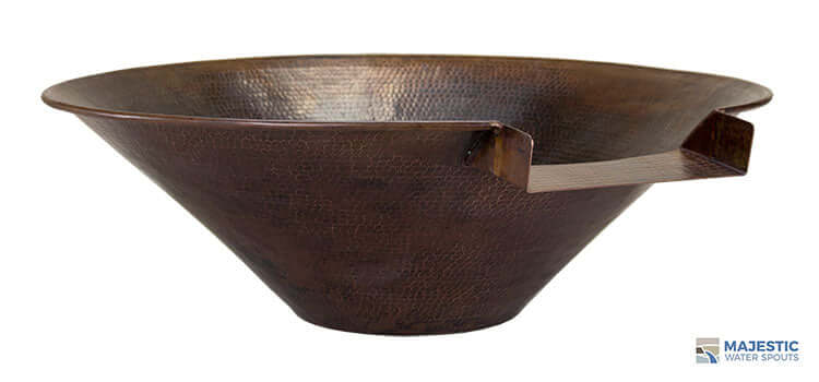 Solana 31" Round Hammered Copper Water Bowl