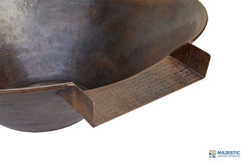 Solana 31" Round Hammered Copper Water Bowl Lip