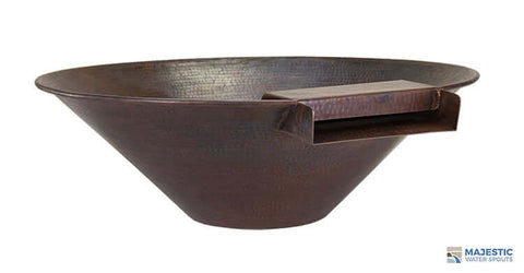Solana <br> 31" Round Water & Planter Bowl - Hammered Copper