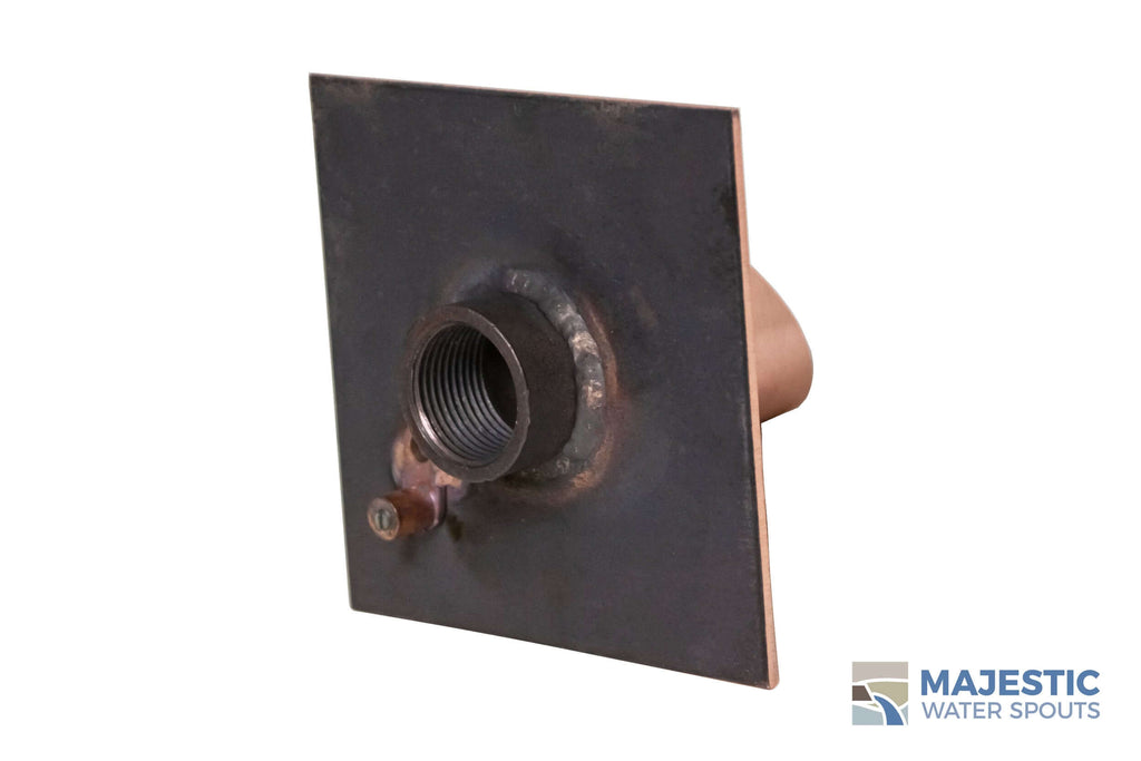 Waverly <br> 1.5" Square Water Spout - Brushed Copper
