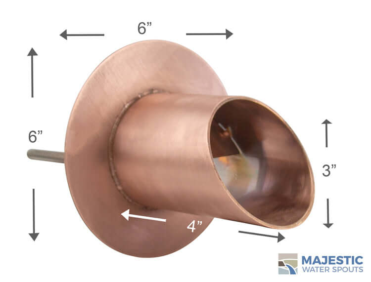 Waverly <br> 3" Water Spout Mask - Brushed Copper