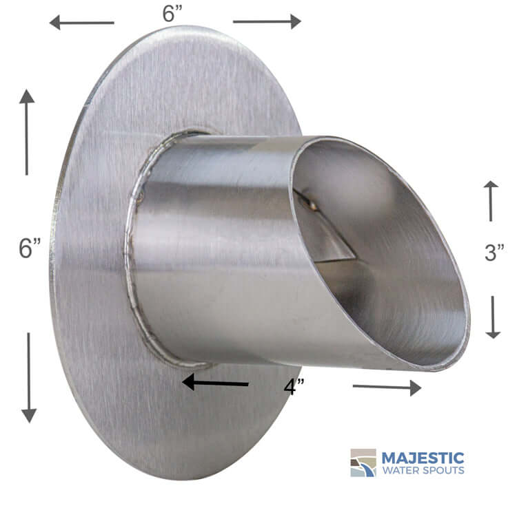 Waverly <br> 3" Water Spout Mask -Brushed Stainless Steel