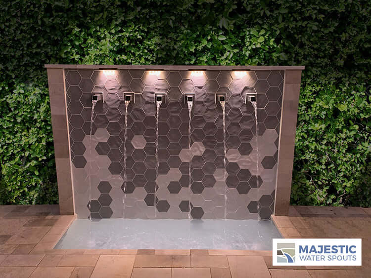 Modern Fountain Design with Stainless Steel Scuppers